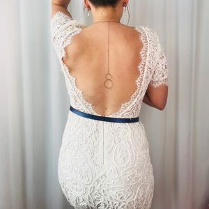 Lace and Floral Pencil Mini Skirt